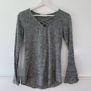 No coment women sweater size s long sleeve gray